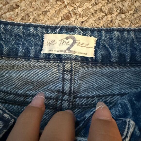 Free People We the Free Out Of The Ordinary Denim Distressed Mini Skirt- Size 2 - Picture 10 of 10